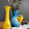 "In yellow and blue"