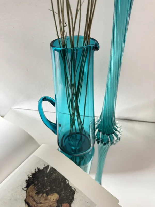 Wazony szklane kolorowe PRL „Głębia lazuru”