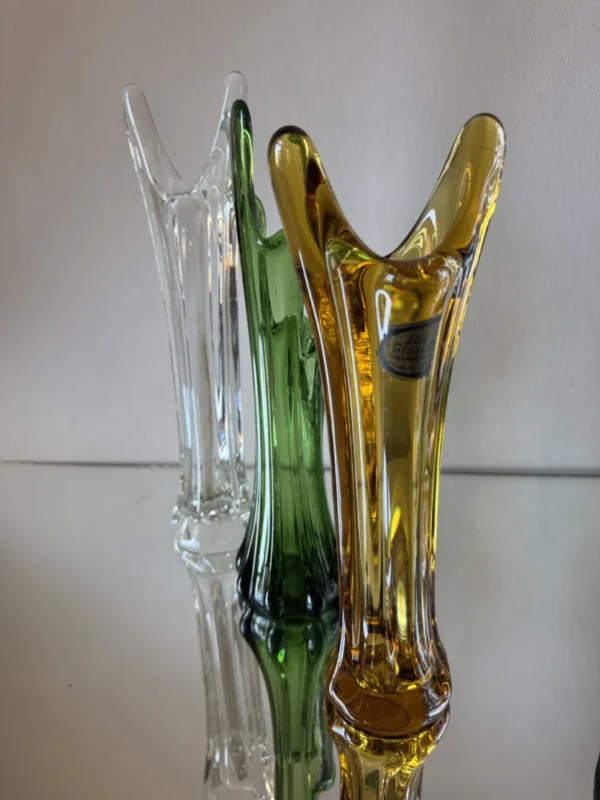 Wazony vintage unikalny zestaw  art glass"Trzy wieże"