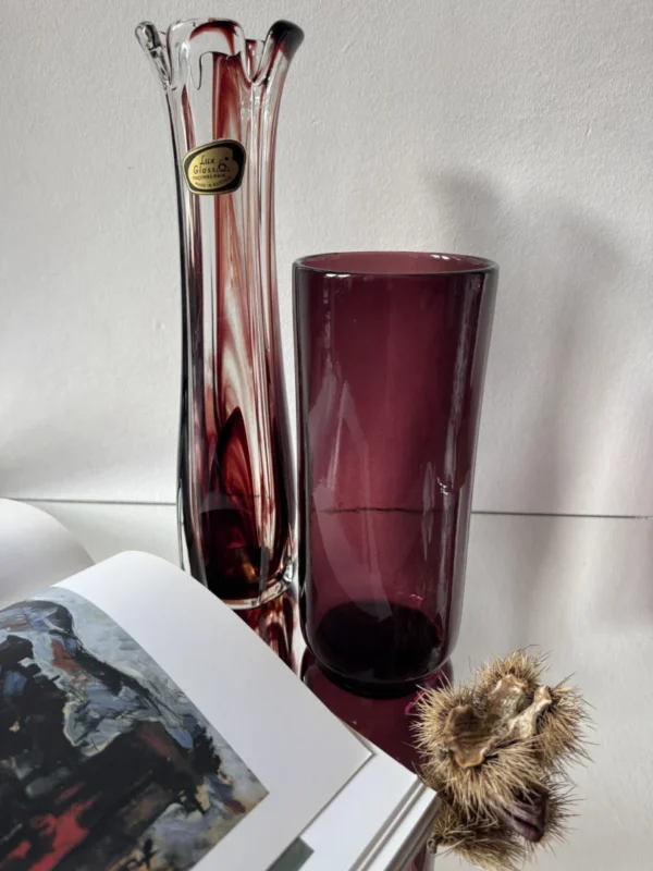 Wazony artystyczne vintage "Purple duo"