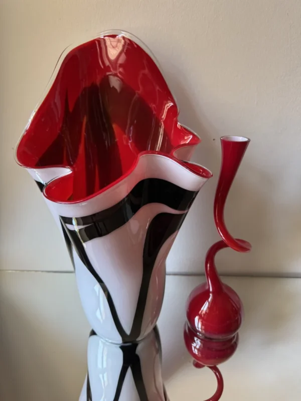 Zestaw „Red Impact” - Designerski komplet ze szkła artystycznego