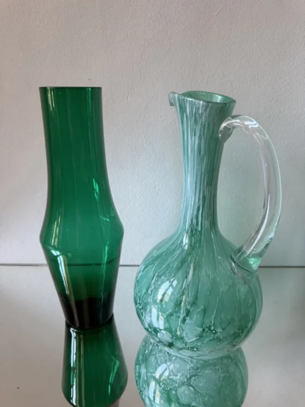 Elegancki zestaw wazon i dzban szkło artystyczne "Verde Art”