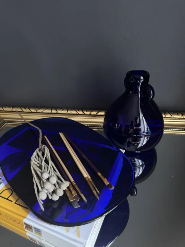 Zestaw dekoracyjny vintage dzban i patera „Kobaltowa cisza”