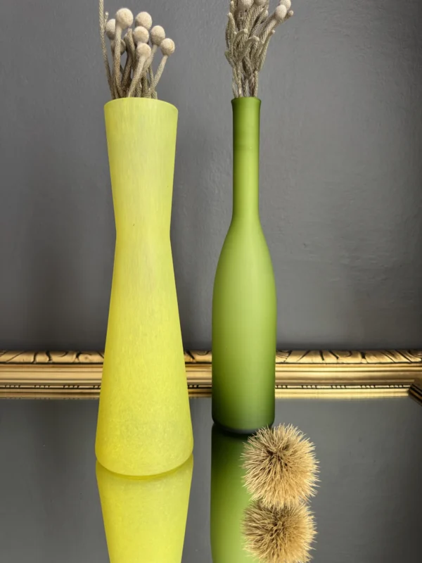 Wazony vintage minimalistyczny duet z matowego szkła "Zorza”